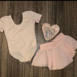Kids Ballet set slippers, leotard and skirt